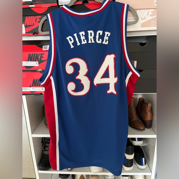 Nike Men’s Retro Kansas KU Paul Pierce Jersey Blue/Crimson/White Size Large - Picture 2 of 4